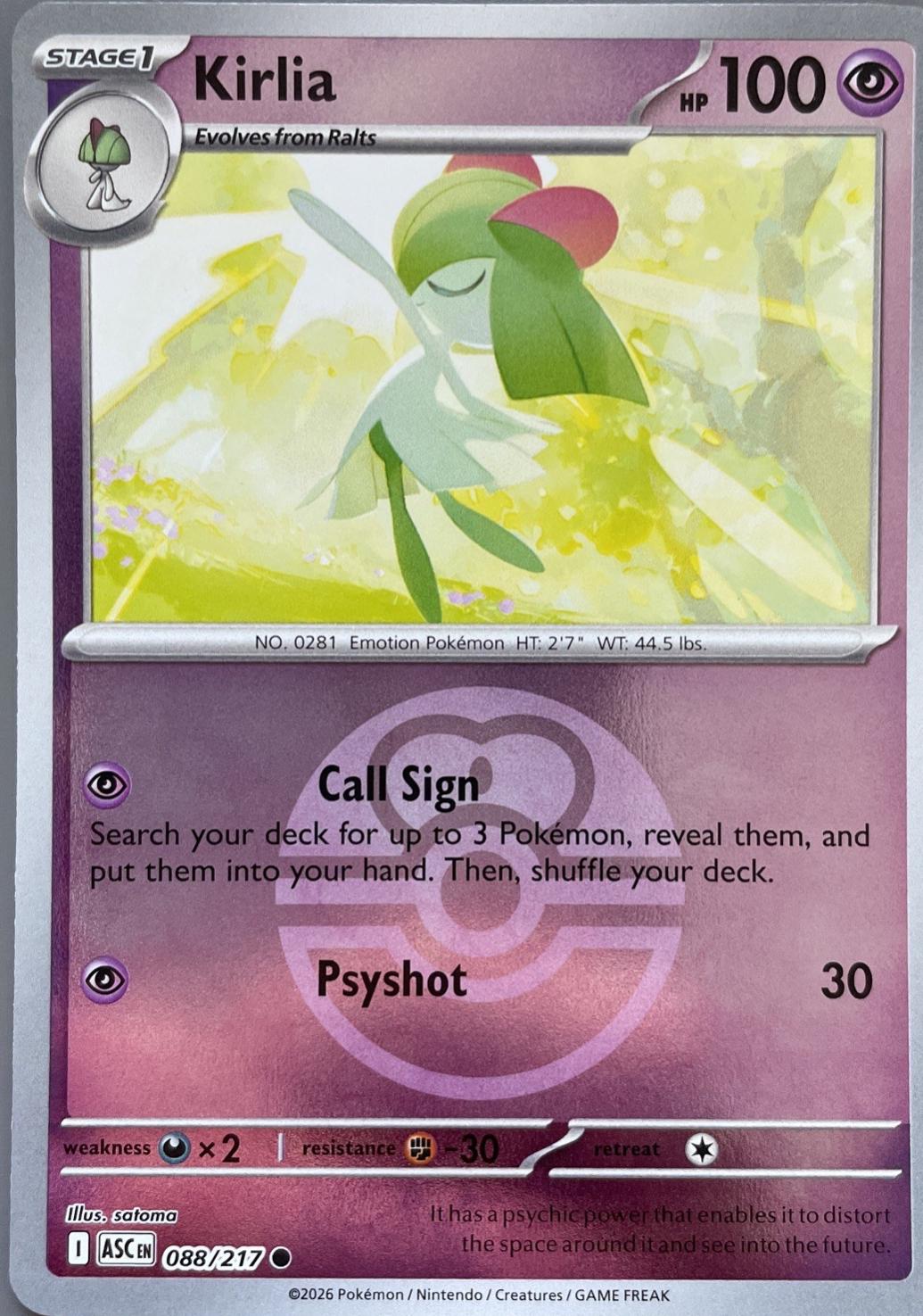 Ascended Heroes Kirlia [Ball] Pokémon card